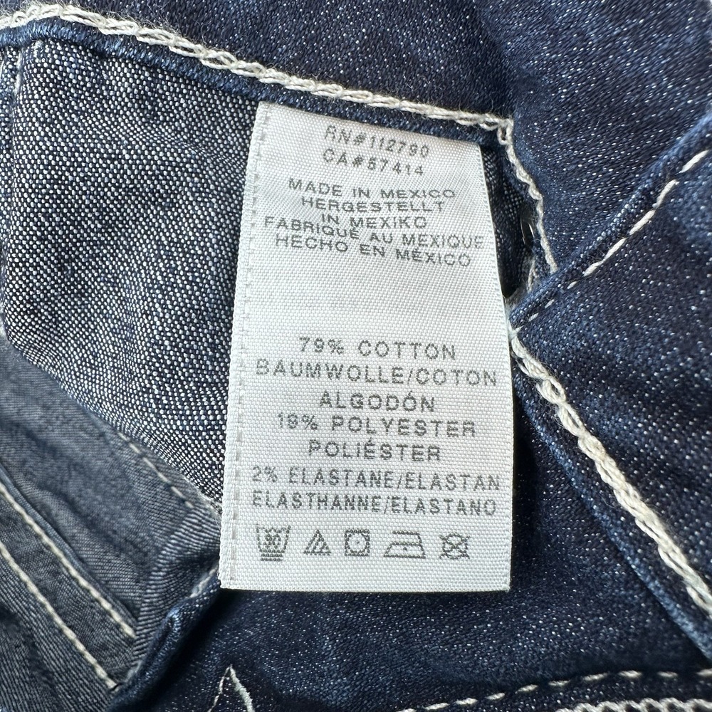 TRUE RELIGION with SWAROVSKI Crystal Legging Blue Jeans Made in Mexico Sz 24 - Picture 10 of 13
